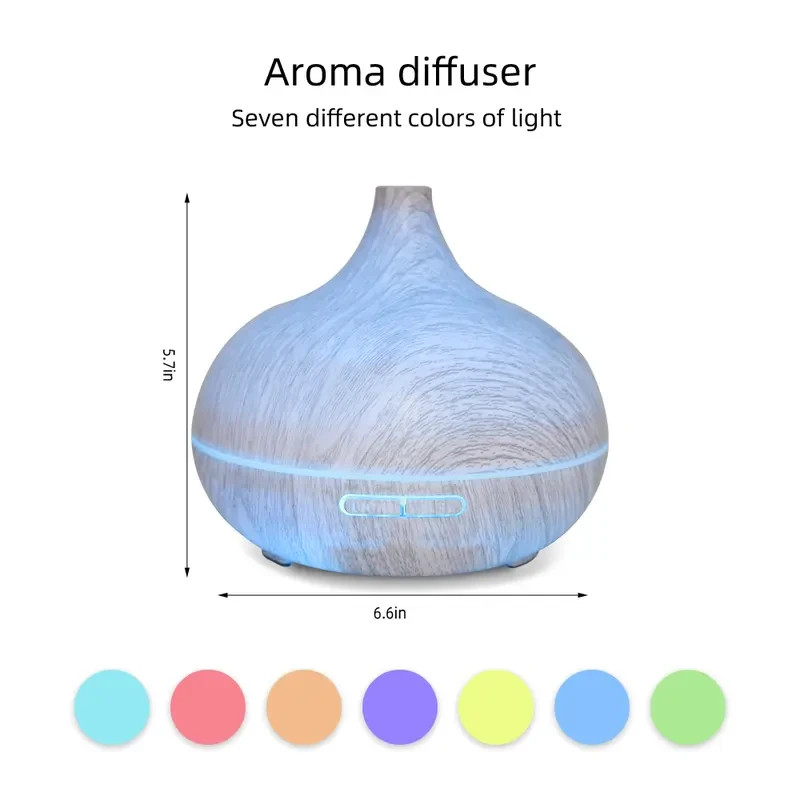 550ML Aroma Diffuser Humidifier With 6x33oz Essential Oils Colorful LED & Remote