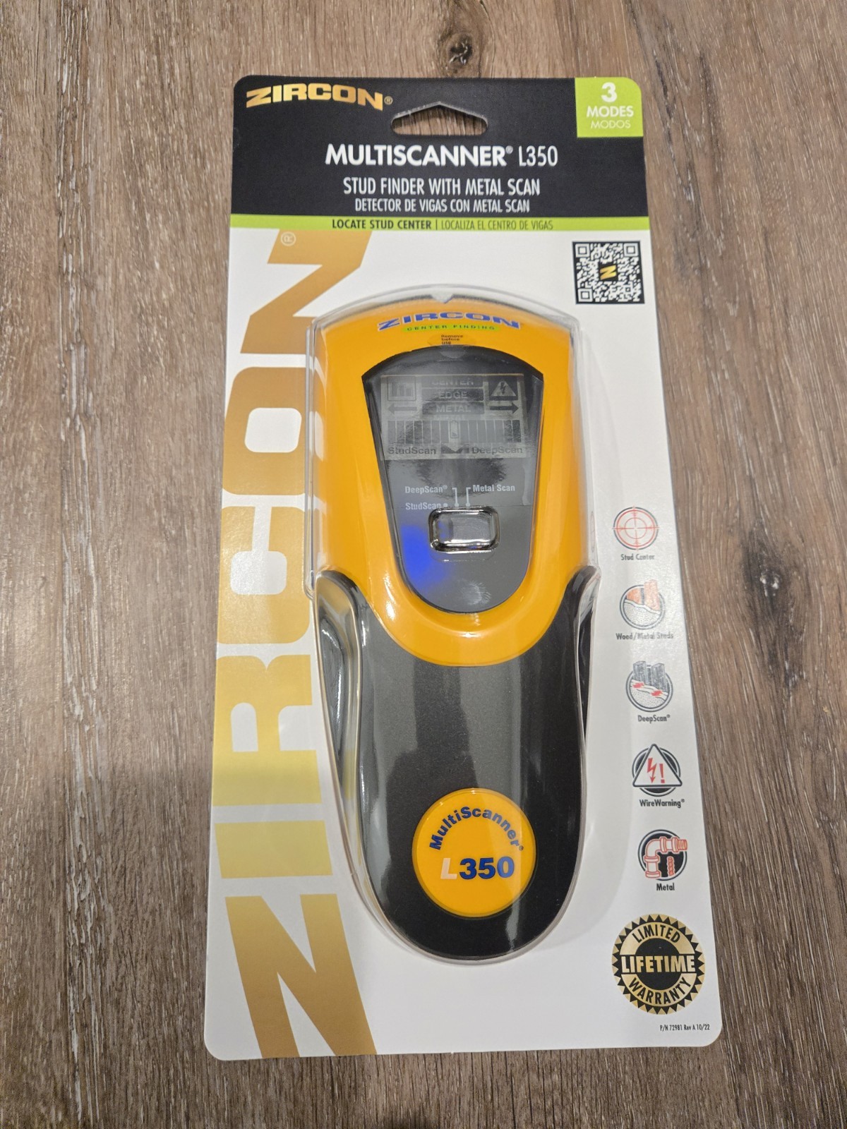 Zircon Multiscanner L350 OneStep Stud Finder in Wood and Metal 3 Modes New