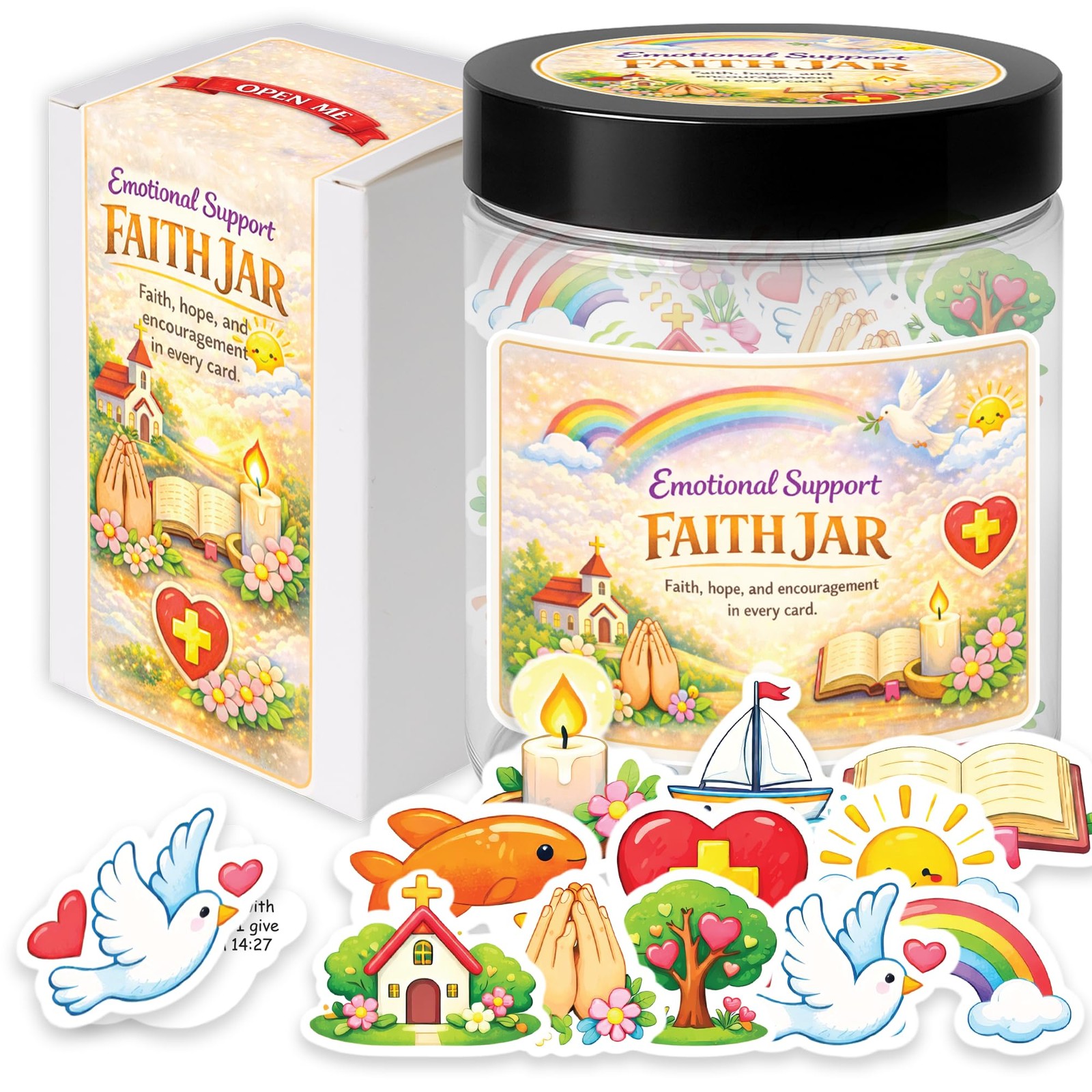 Emotional Support Faith Jar – 60 Kat- kien- EmotionalSupport