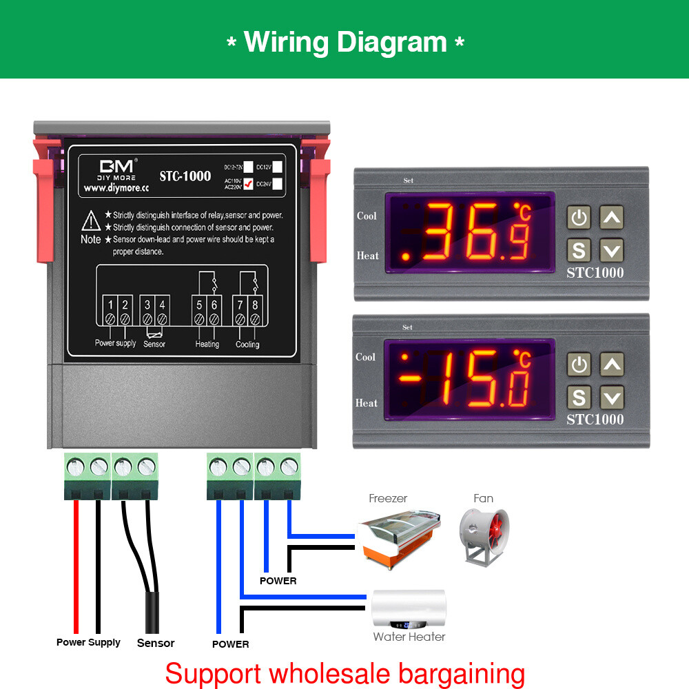 110-220V STC-1000 Temperature Controller Temp Sensor Thermostat Control DigitalS