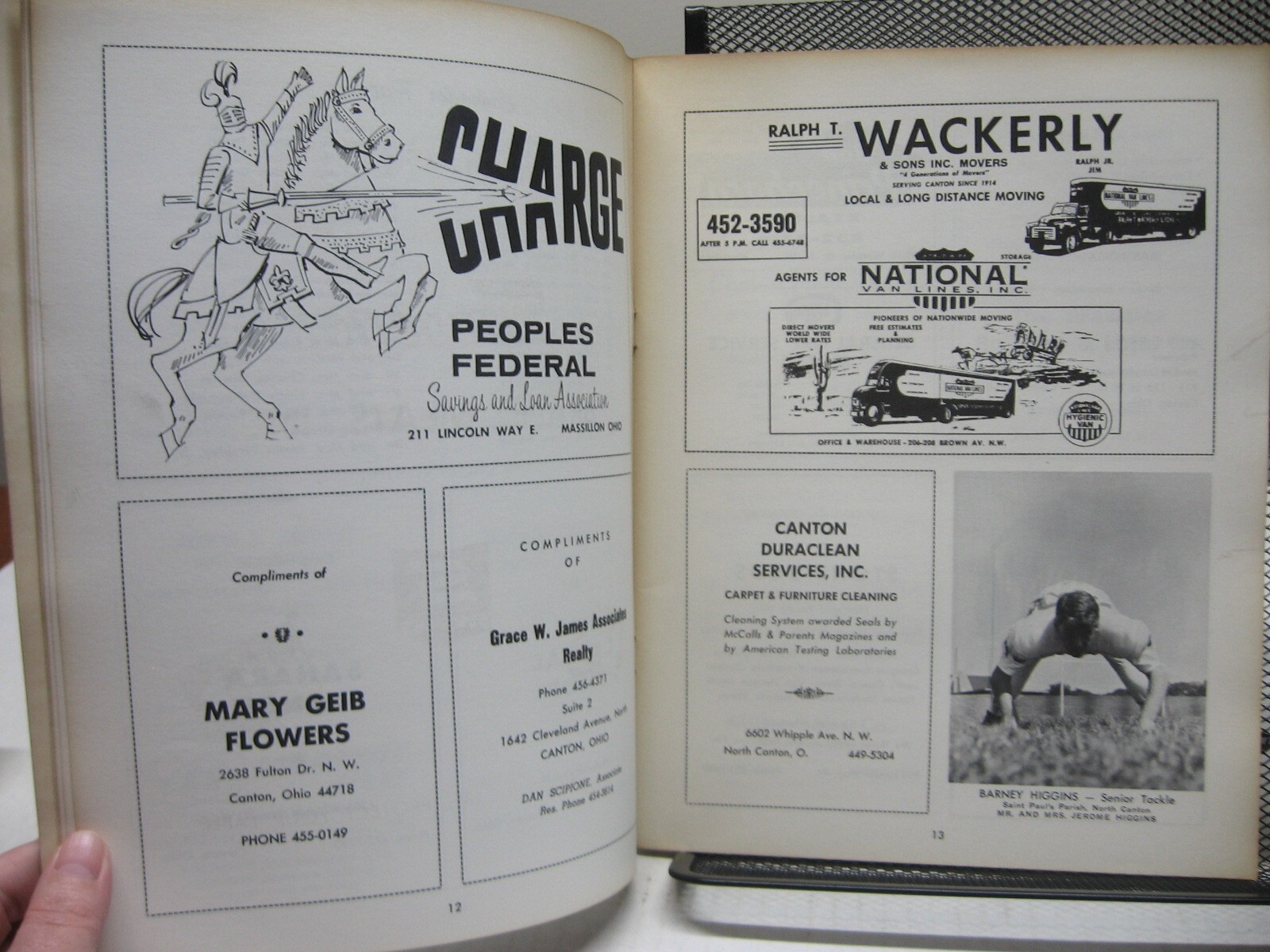 1969 Football Program Central Catholic Crusaders vs Canton South