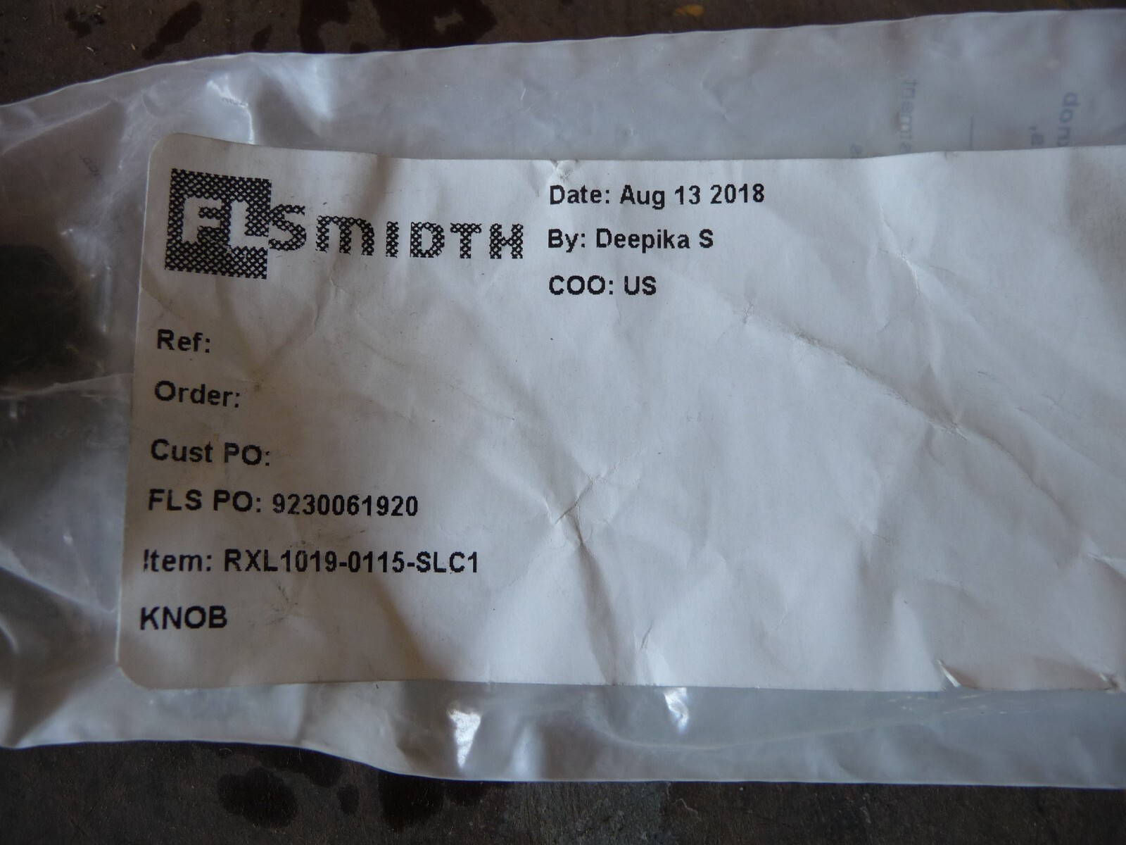 FLSmidth Knob RXL1019-0115-SLC1