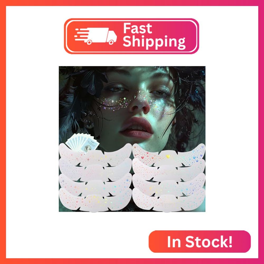 Wugbc 8 Pcs Glitter Freckles Face Tattoo Multichrome Sparkle Freckle Temporary T