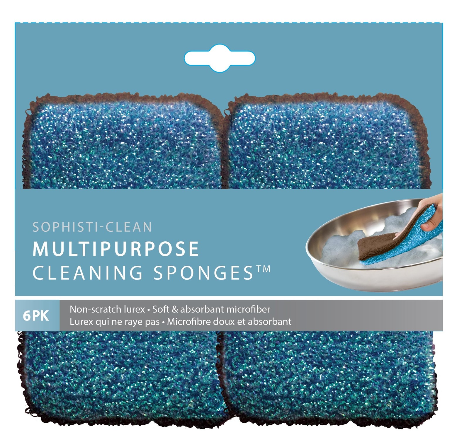 Multipurpose Cleaning Sponges, Dual-Sided Sponges, Pack of 6 6 Pack