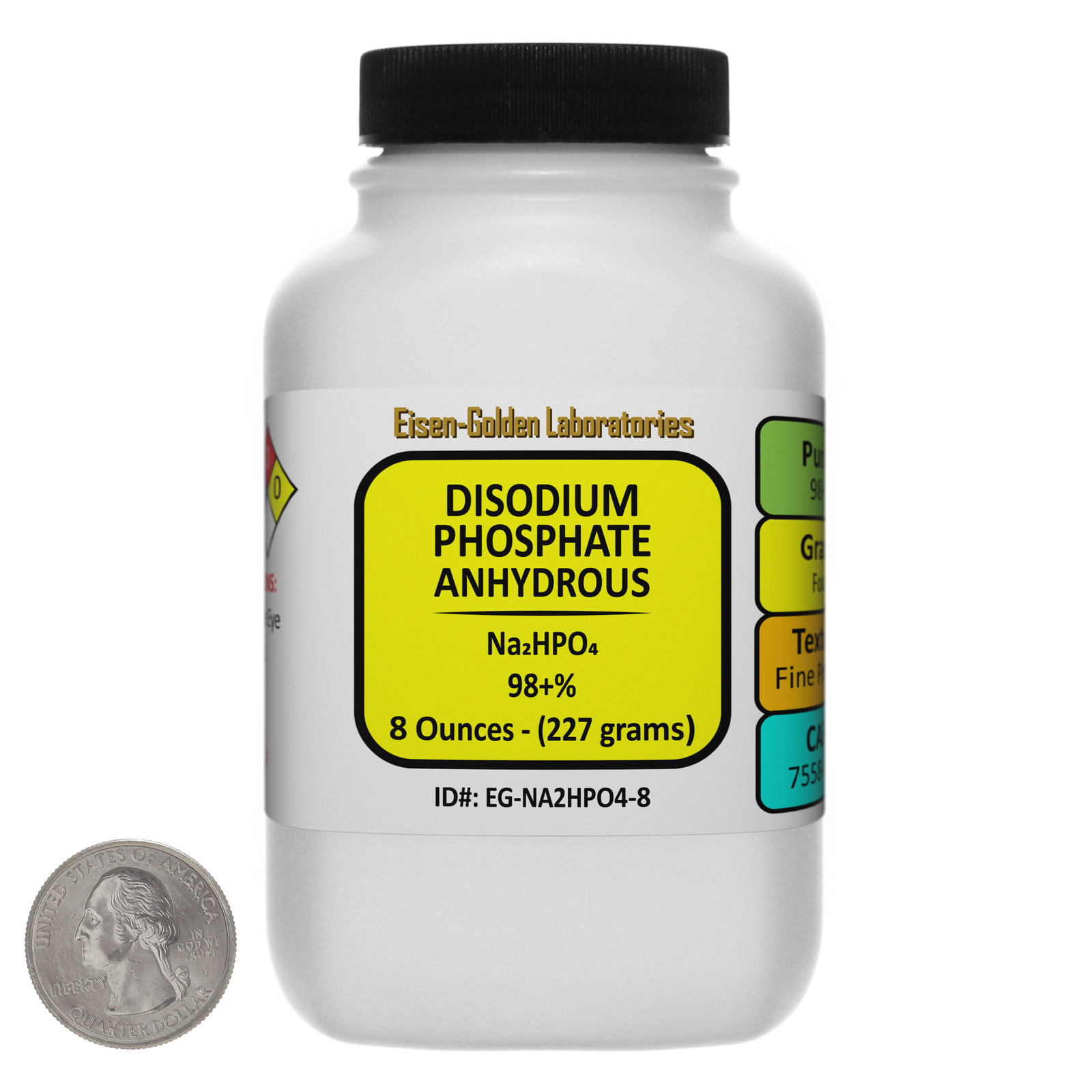 Disodium Phosphate [Na2HPO4] 98+% Food Grade Powder 8 Oz in a Bottle USA