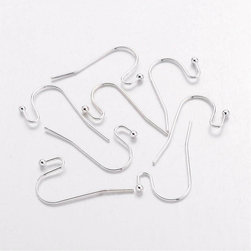 Bali Style Open Loop 925 Silver Plated Earring Hooks Earwires Findings 10 pcs