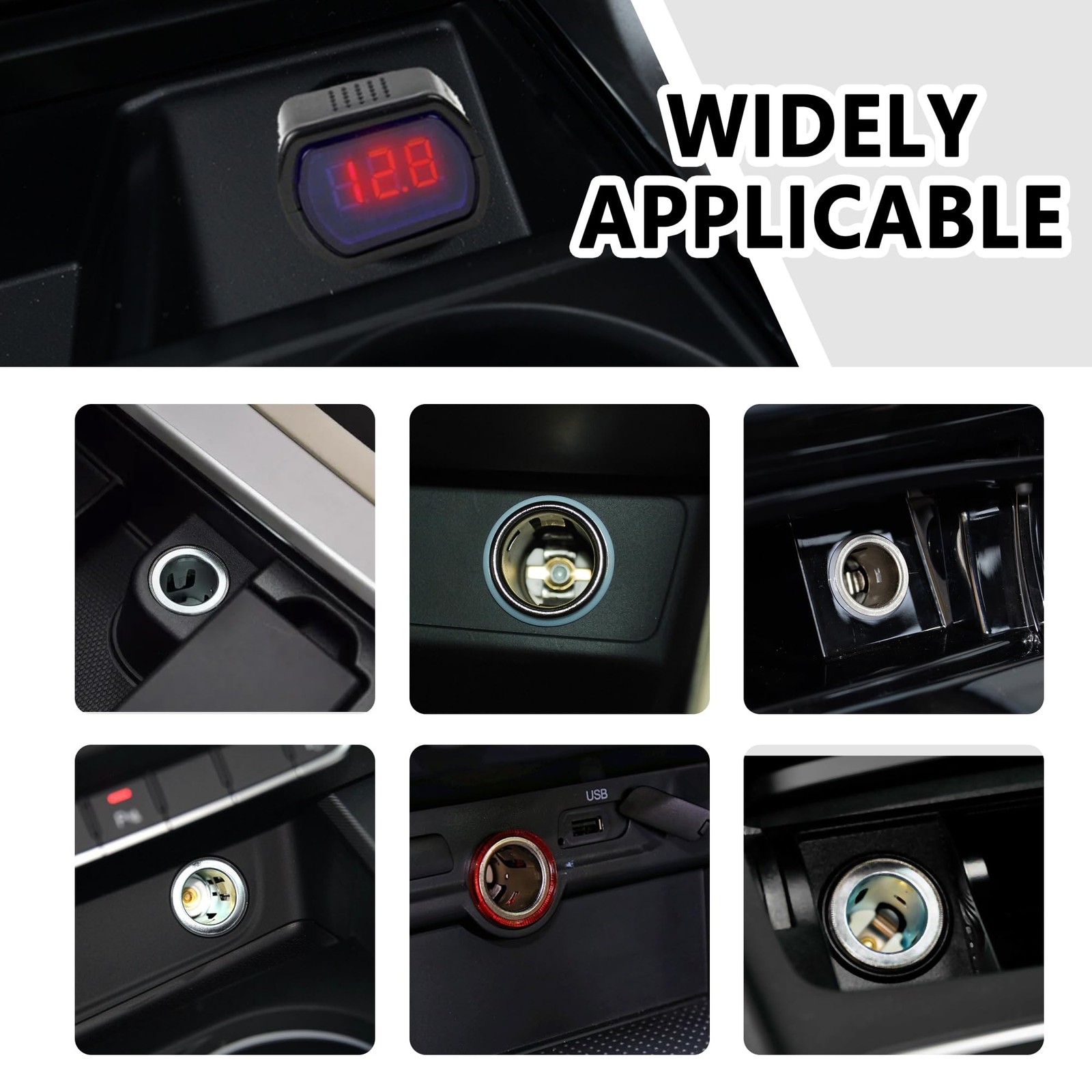 Car LED Cigarette Lighter Voltage Meter,Digital Display Battery 2PCS
