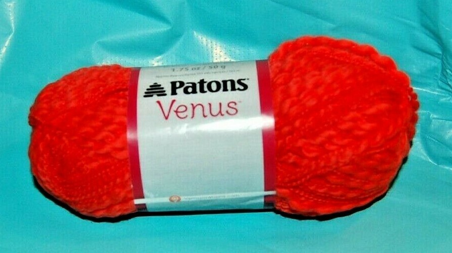 Patons Venus Yarn Chili Pepper1.75 oz 50 g Cotton, Acrylic, Nylon sold by skein