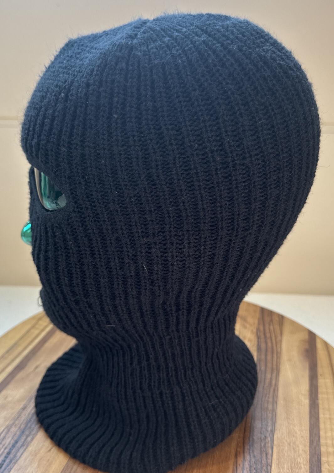 VINTAGE BLACK ACRYLIC FACE MASK. VGC