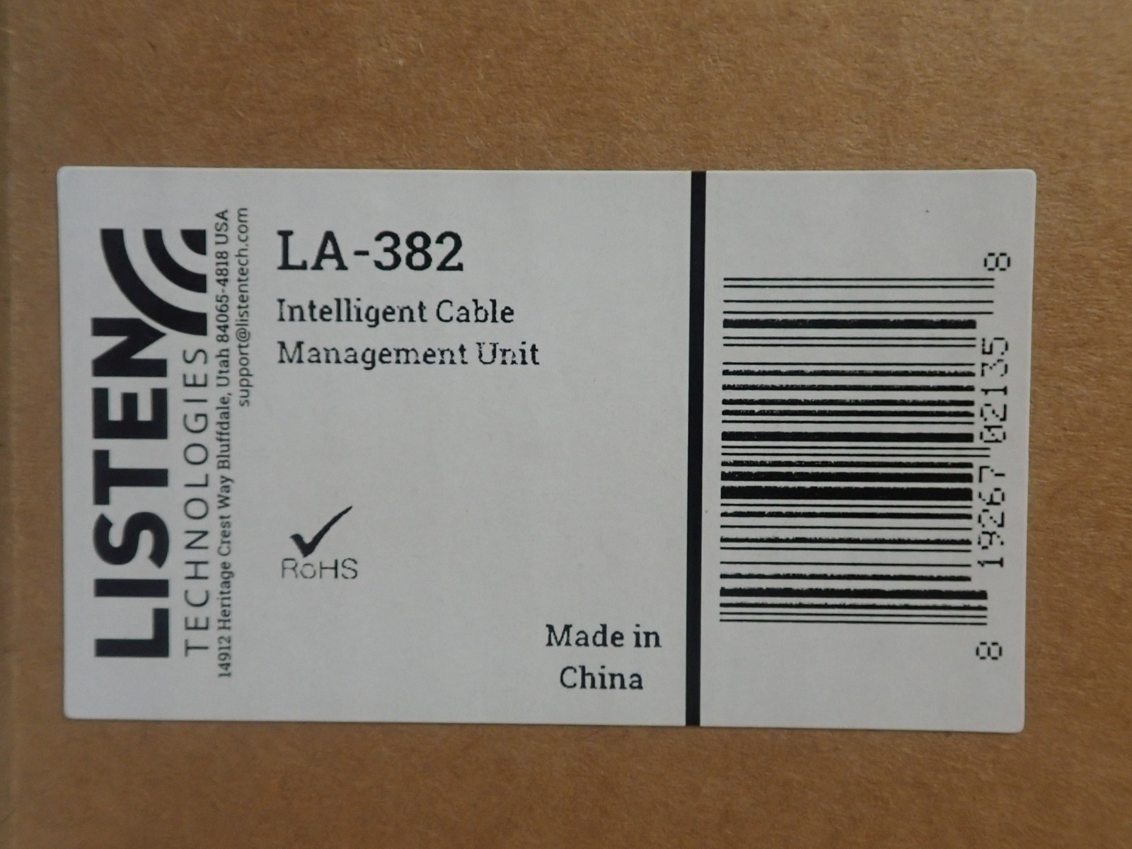NEW LISTEN TECHNOLOGIES LA-382 INTELLIGENT CABLE MANAGEMENT UNIT