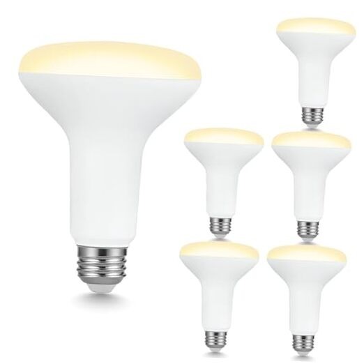 BR30 LED Recessed Can Light Bulbs, 7.5W Equivalent 6 Pack 2700k Soft White