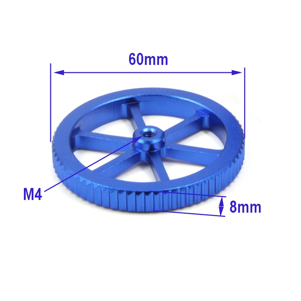 Upgraded Blue Aluminum Hand Twist Knobs Leveling Nuts Wheels Diameter 60Mm+Hot B