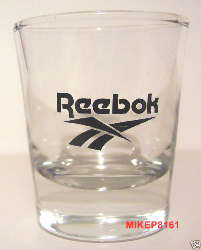 REEBOK SNEAKERS LOGO ON A CLEAR SHOT GLASS