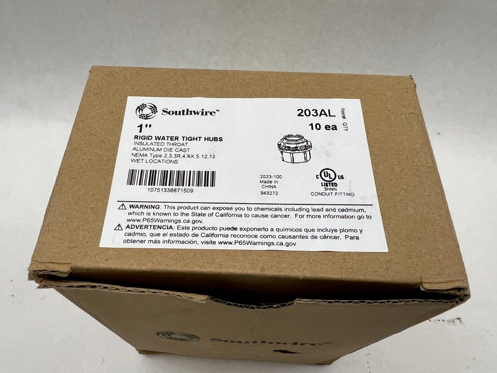 Southwire 203AL NIB Lot Of 10 Aluminum 1" Watertight Conn See Pics #A26