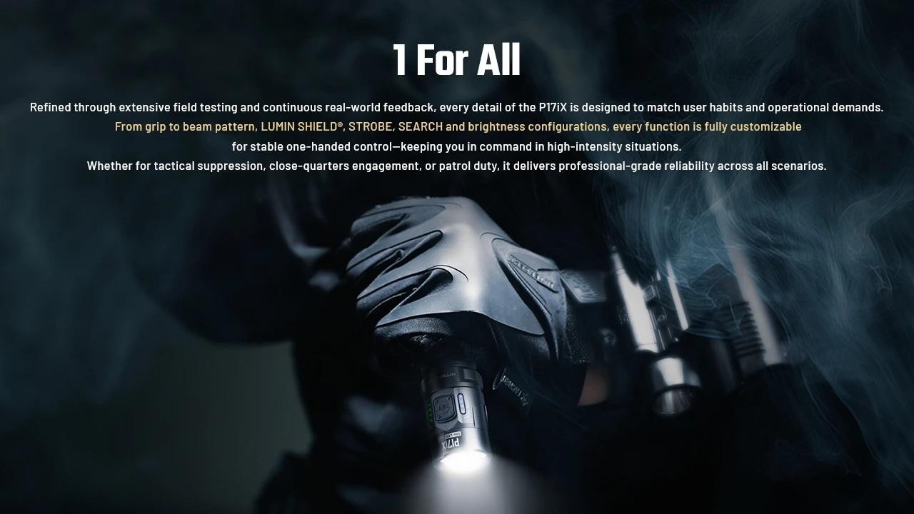 Nitecore P17iX Rechargeable Customizable Variable Beam Pattern Tactical Flashlig