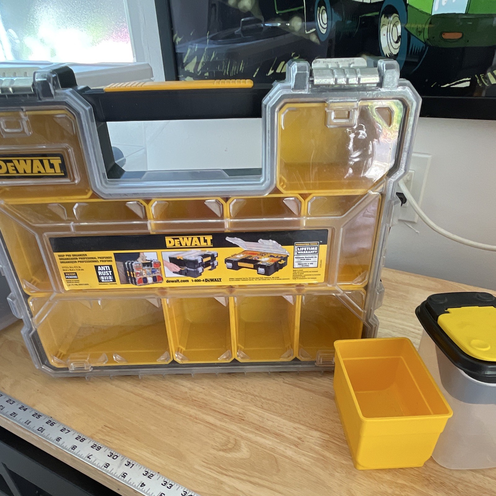 DEWALT Deep Pro Organizer DWST17828S Tool Box w/ Handle & Tray Clear Lid