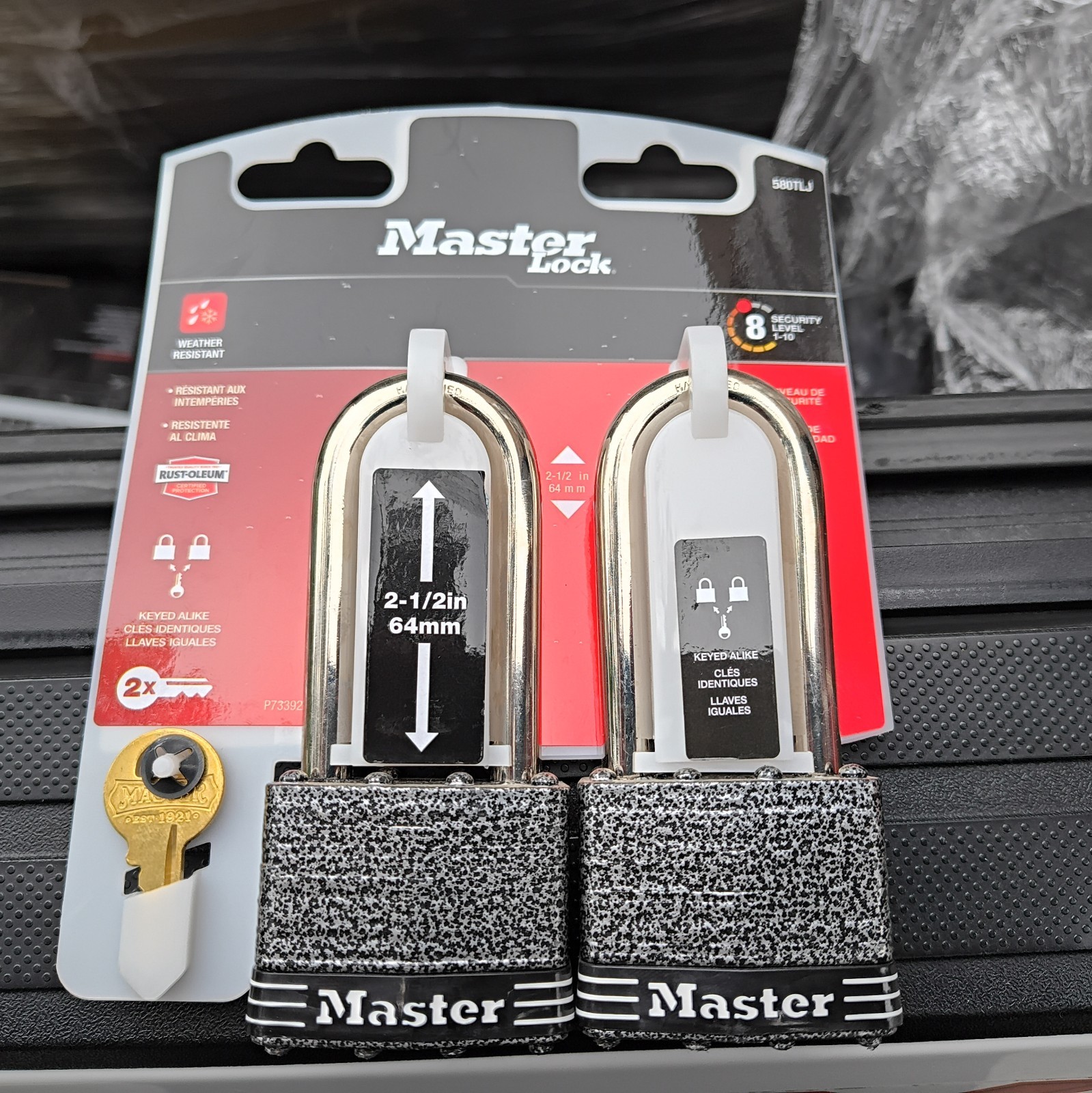 Master Lock 580TLJHC Outdoor Keyed Padlock 2‑Pack Keyed A