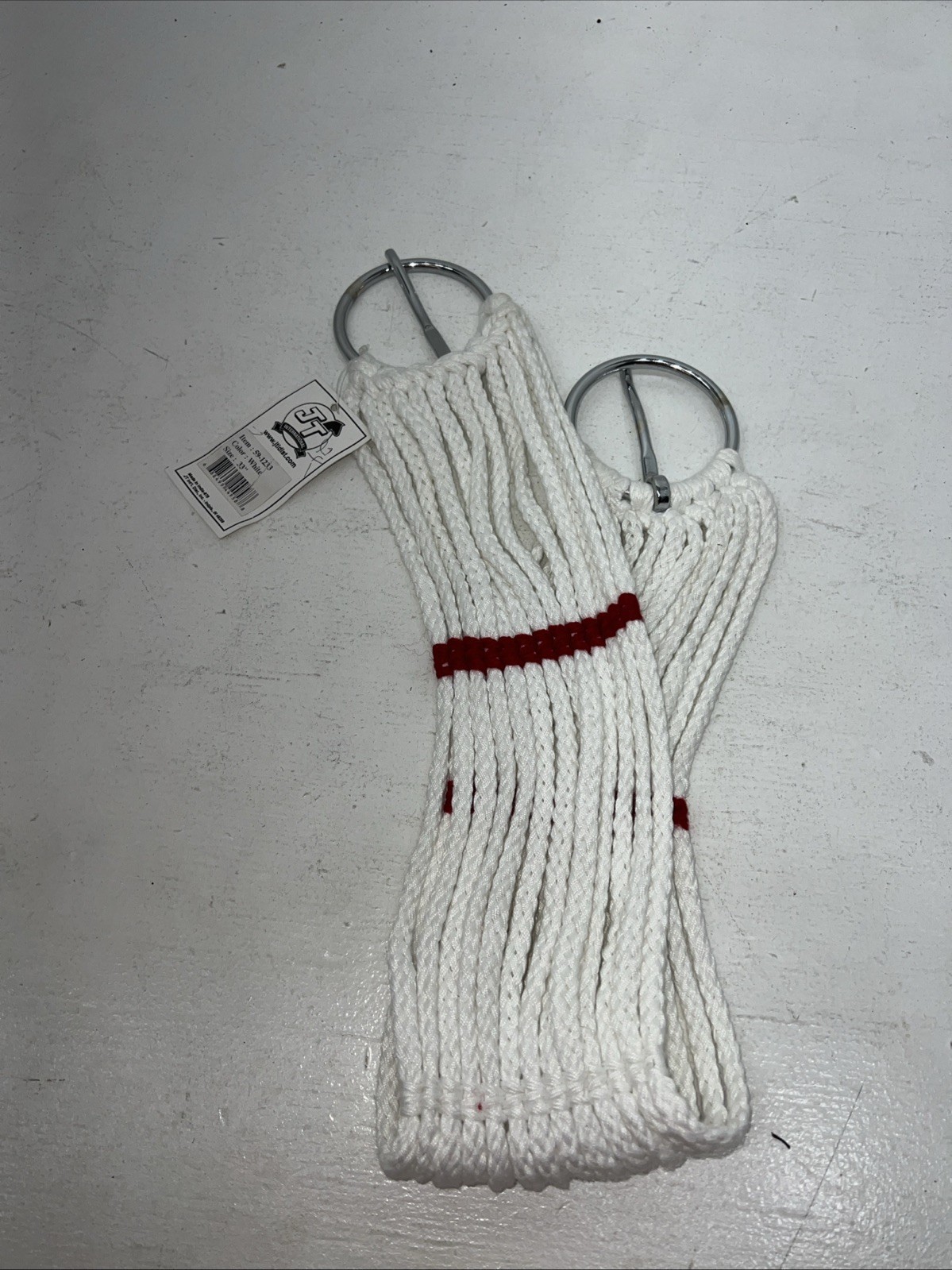 New Tough 1 White Red Mohair Cord Girth 33” #59-1233 BB-22