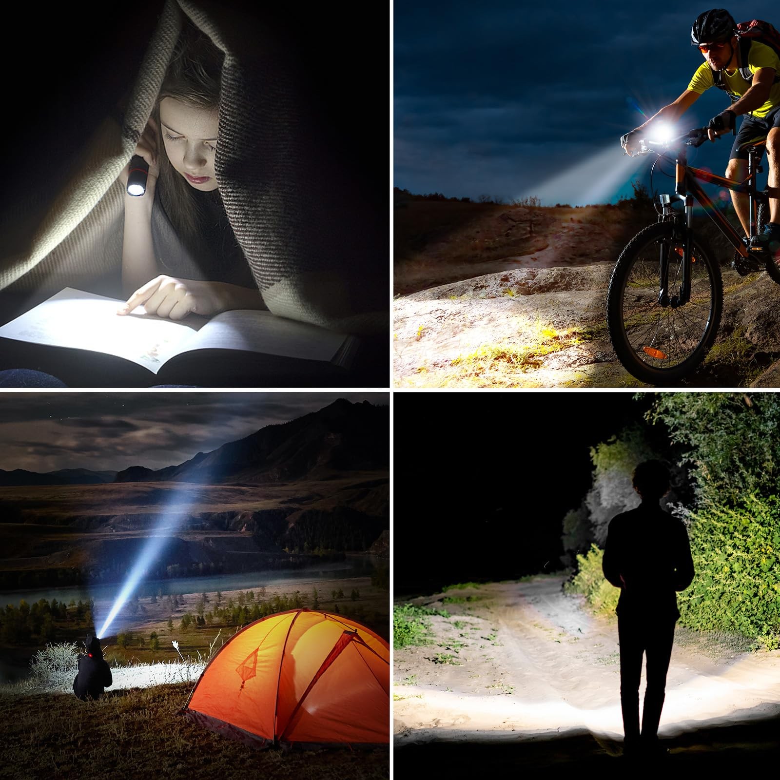 Blukar Rechargeable Flashlight, High Lumens Super 1 Pack, Black