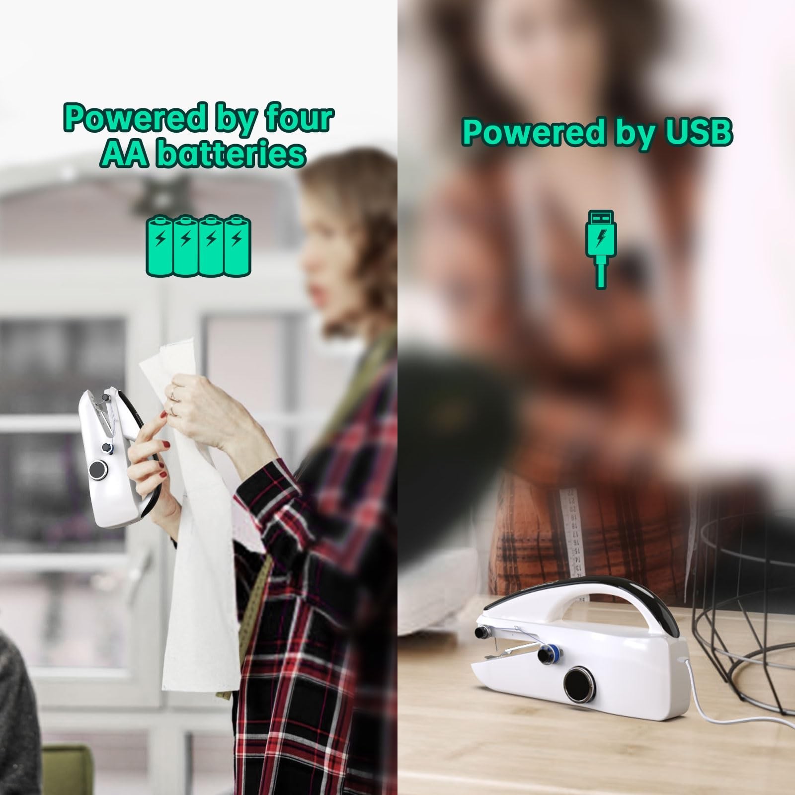 Handheld Portable Mini Sewing Machine Kit With Storage Gray Bag For Beginners