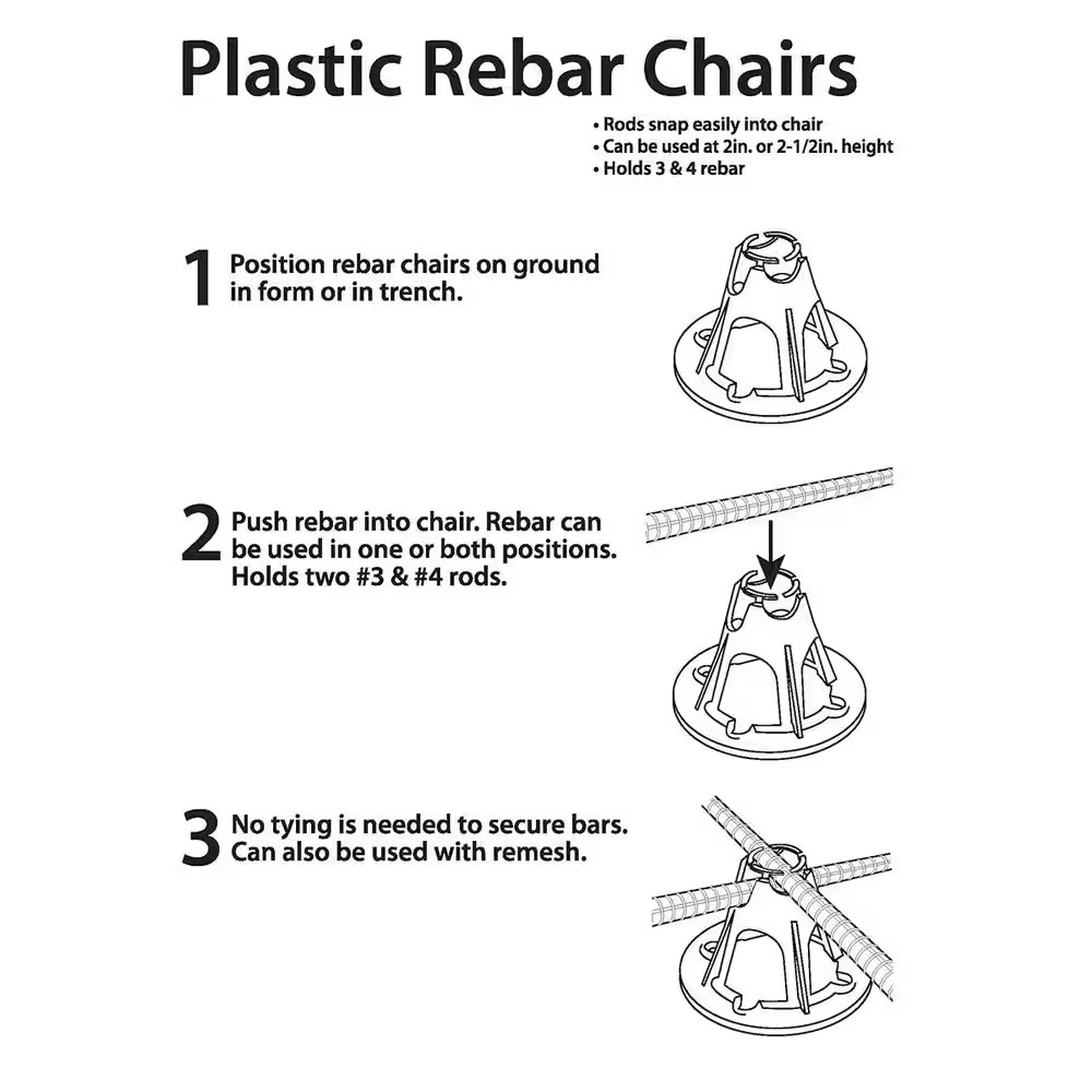 2/2.5 In. Plastic Rebar Mesh Chair (50-Pack)