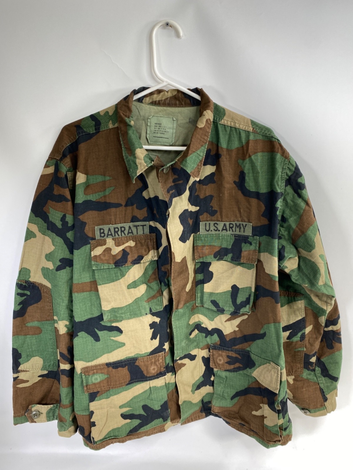 1990s US ARMY CAMO FIELD JACKET vintage mens large camouflage WOODLAND JUNGLE A1