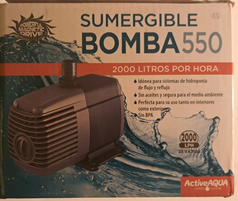 Active Aqua 550 GPH Submersible Water Pump - hydroponics aquarium fountain pond
