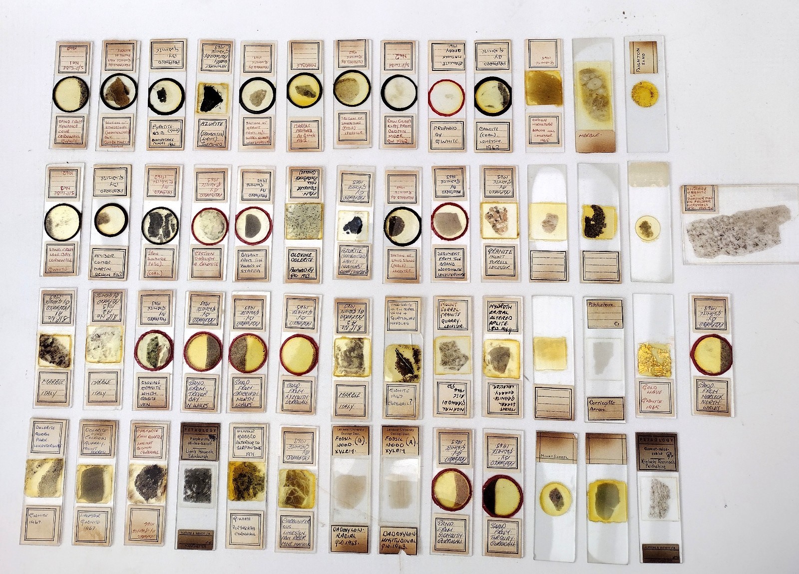Microscope slides: petrology, histology, entomology etc
