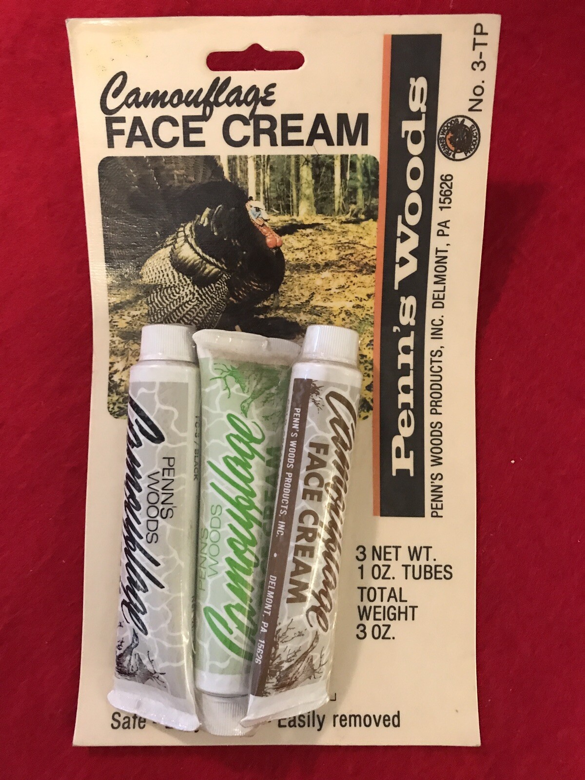 Penn's Woods Camo Face Paint Camouflage Face Cream 3 Colors No. 3-TP New Vintage