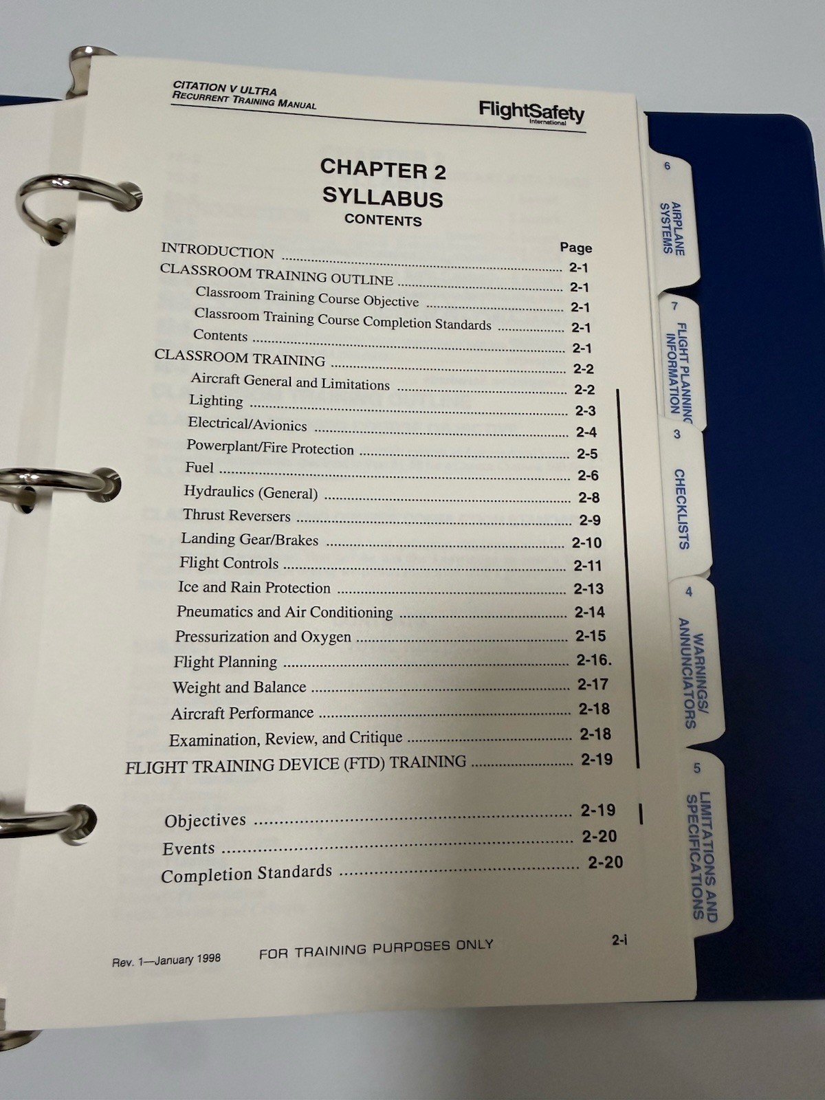 FlightSafety Citation V Ultra Recurrent Training Manual