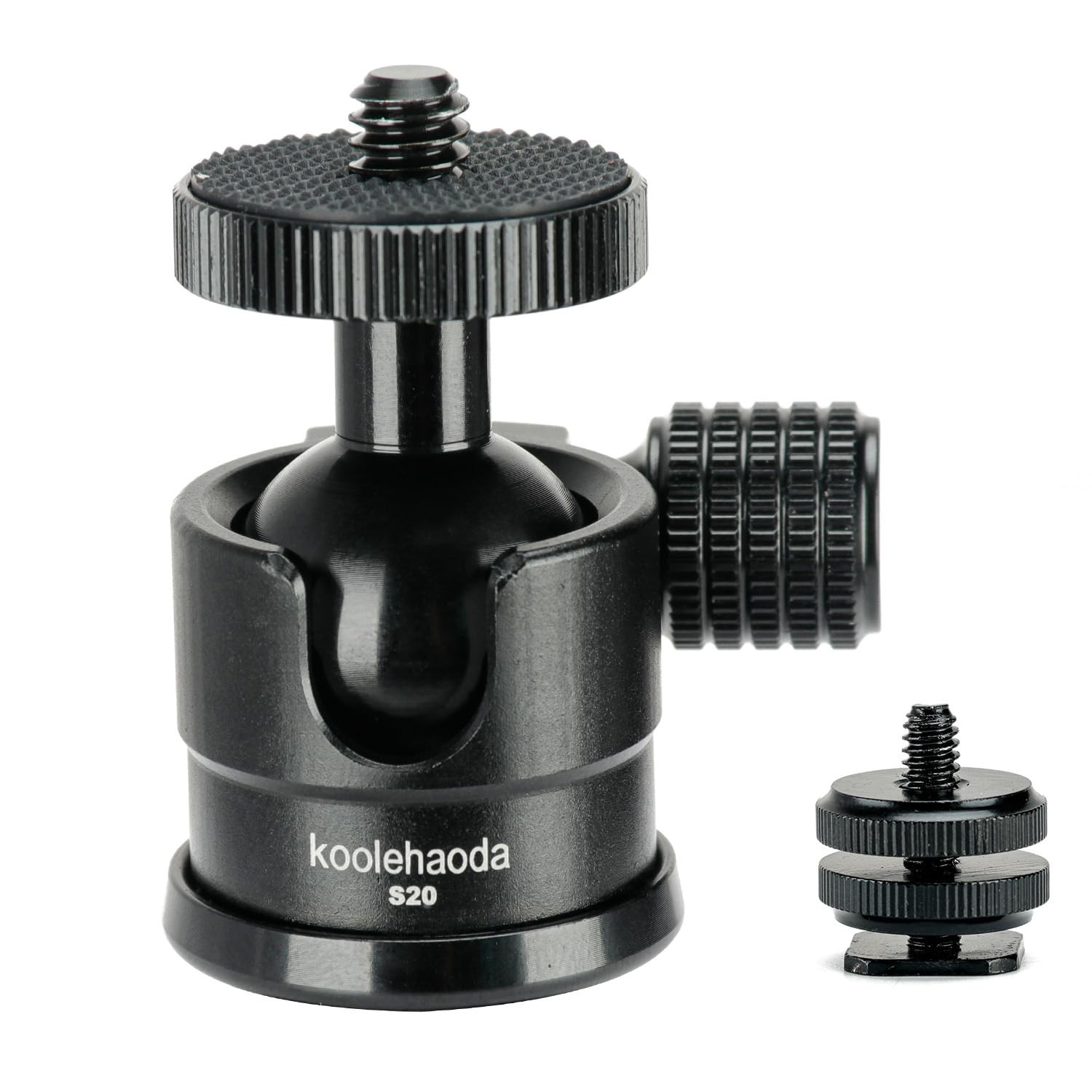 Koolehaoda Mini Ball Head Tripod with Cold Shoe Mount,360° Black