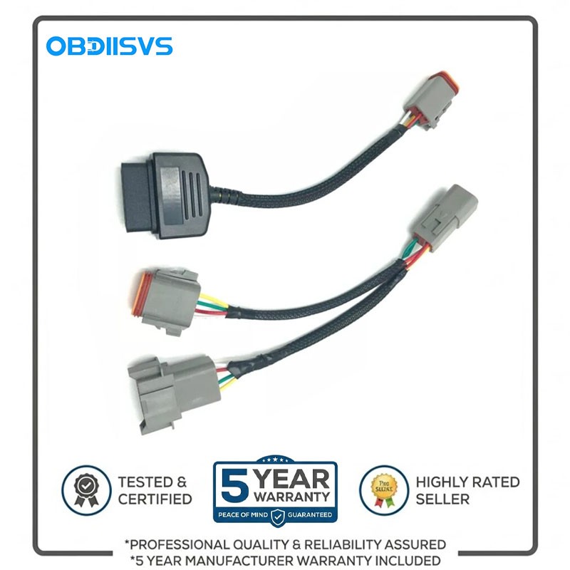 Deutsch 3-Pin to 8-Pin Diagnostic Cable for J1939 Heavy Duty Truck Excavator