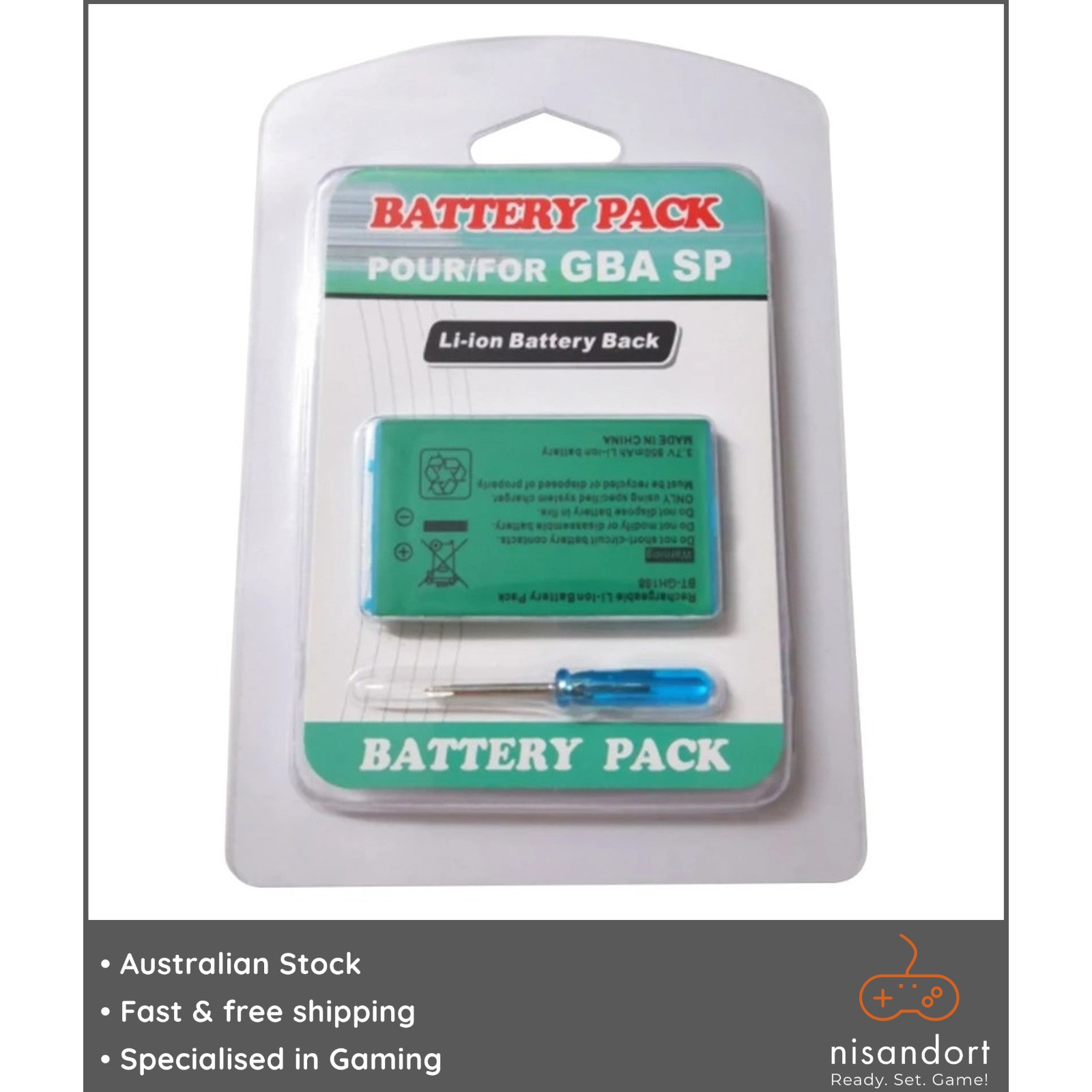 Nintendo Gameboy Advance SP GBA SP replacement battery - Brand New - Aust seller