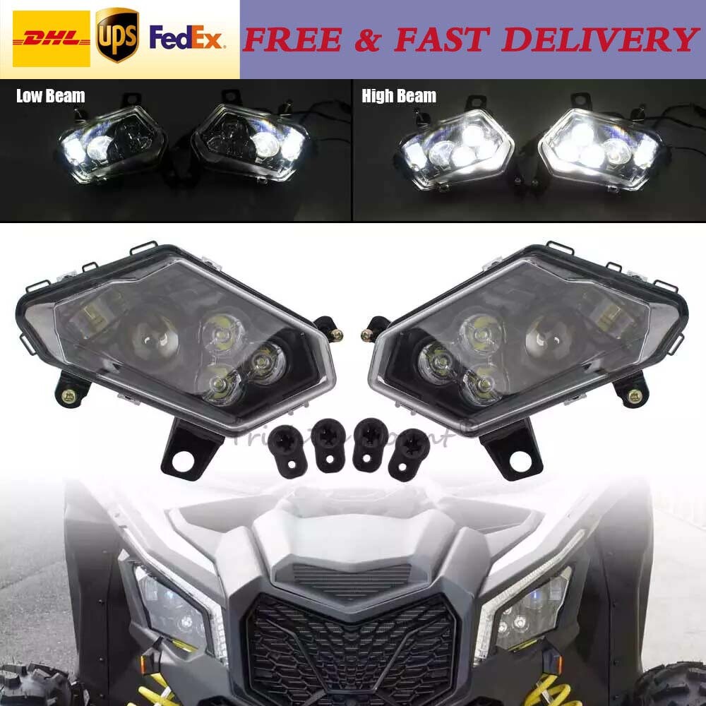 LED Headlight Headlamp Fits for Can Am Maverick X3 XRS XDS Max Turbo R 2017-2023