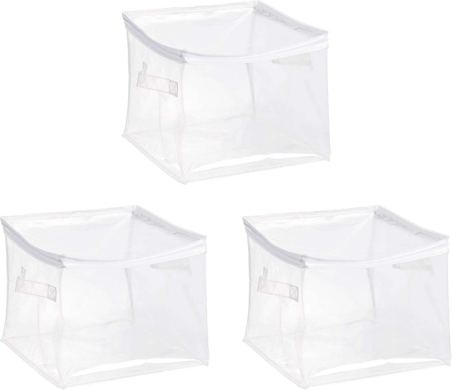 Clear Zippered Storage Bags Closet Organization Stackable Clothing & Linen