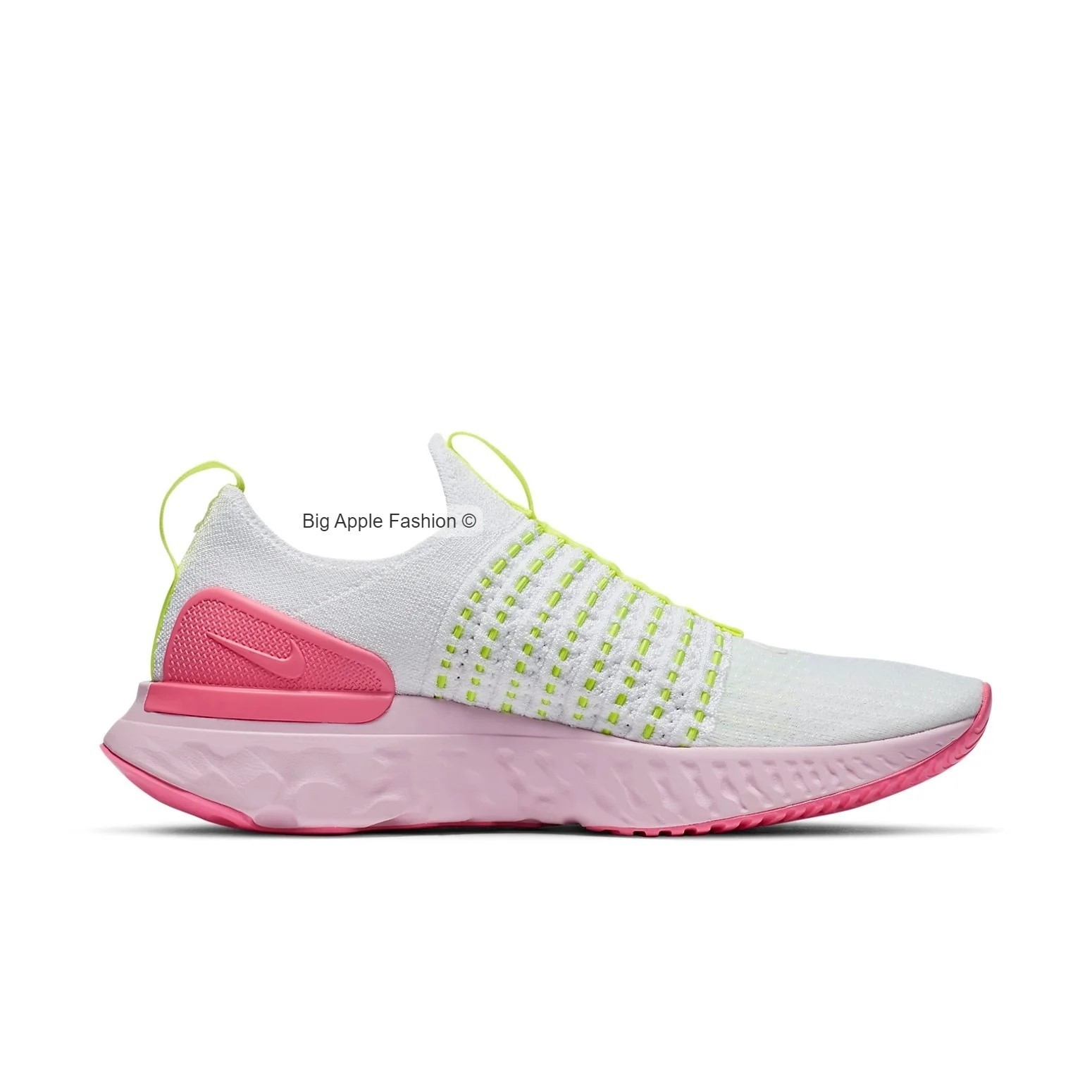 Nike Women’s React Phantom Run Flyknit 2 CZ7991-100 White Volt Pink Glow Size 8