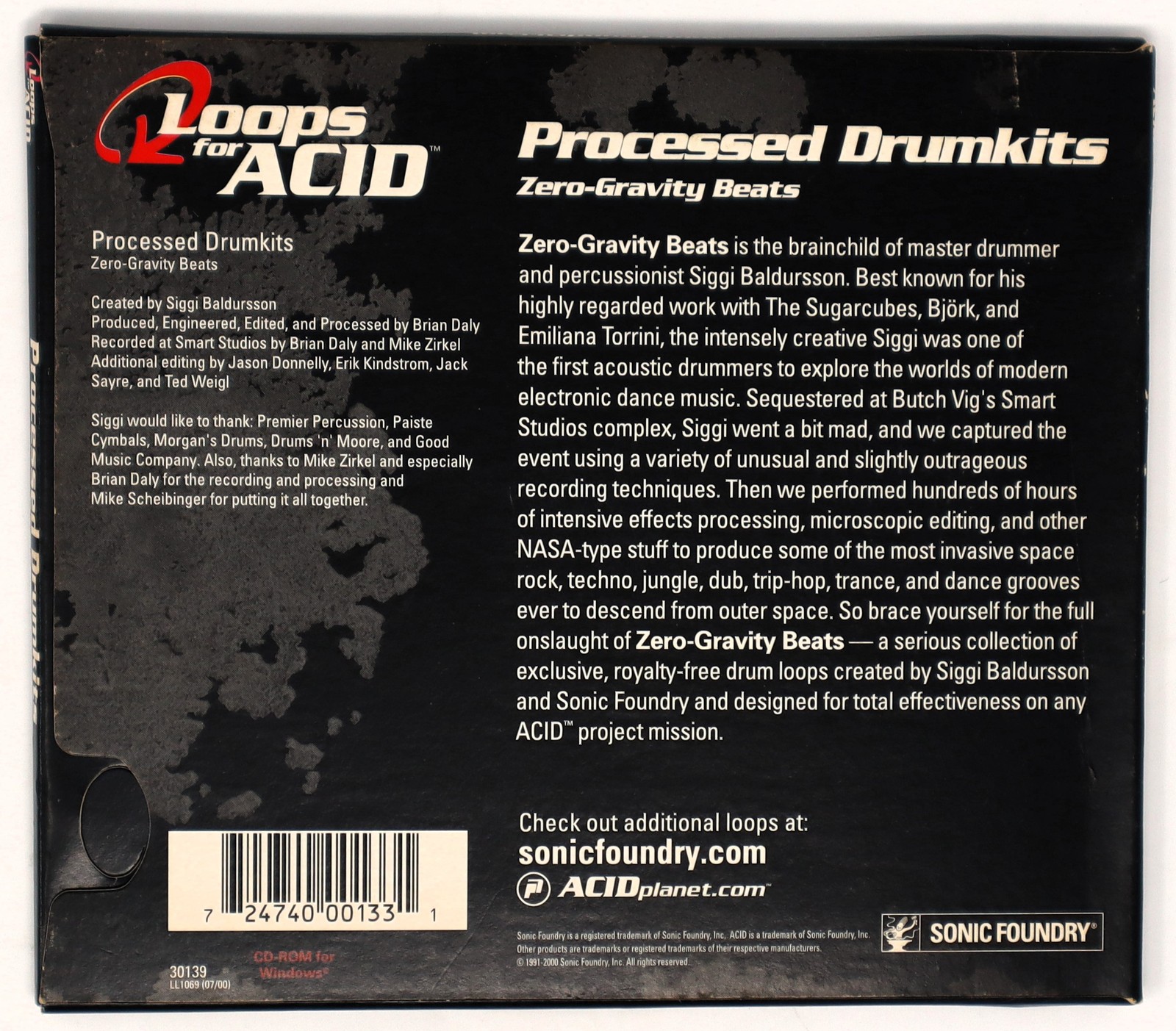 Sonic Foundry Zero-Gravity Loops For Acid Sample/Sound Library/Sampling CD