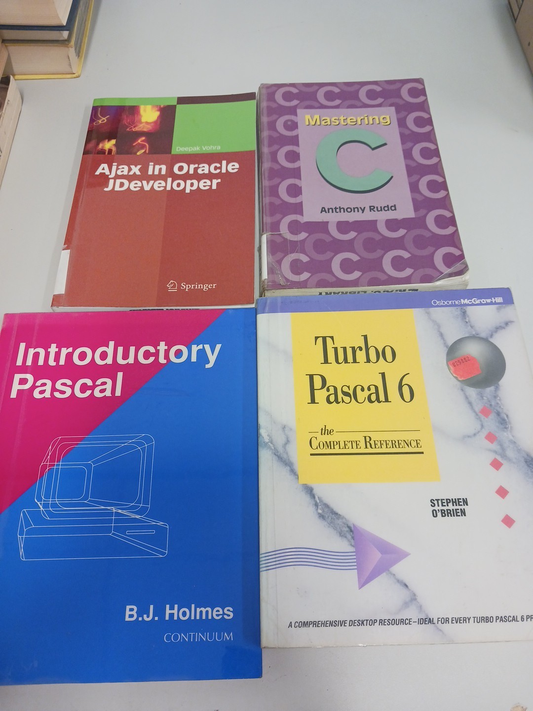 Lot Of 4 Vintage Computer Programming Books C Ajax Pascal Ex Lib