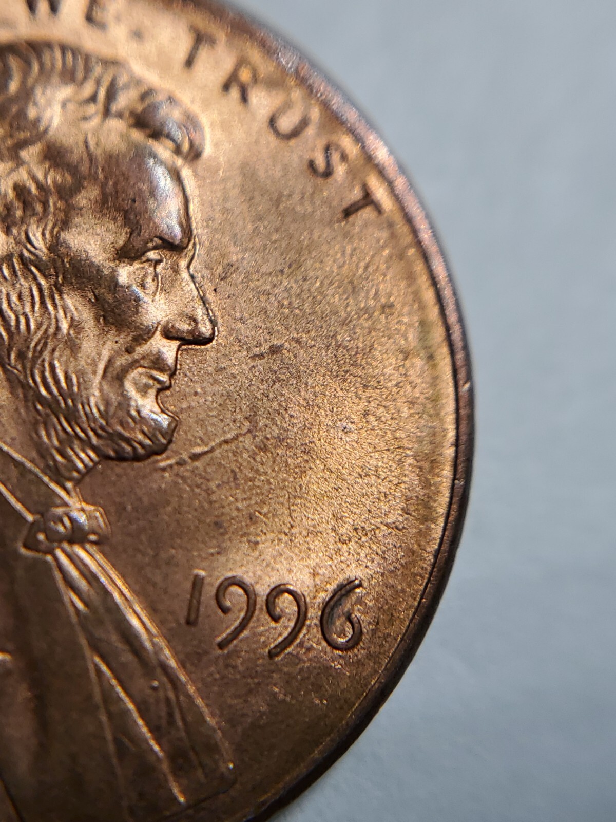 2007p & 1996p strike through wire or string error Lincoln Memorial Cent #44