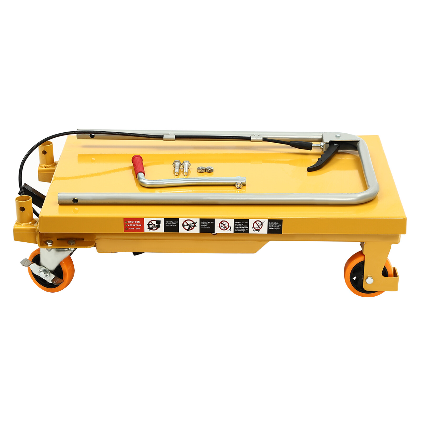NEW Hydraulic Lift Table Cart 500 lbs Manual Scissor Lift Table 30.5" Orange