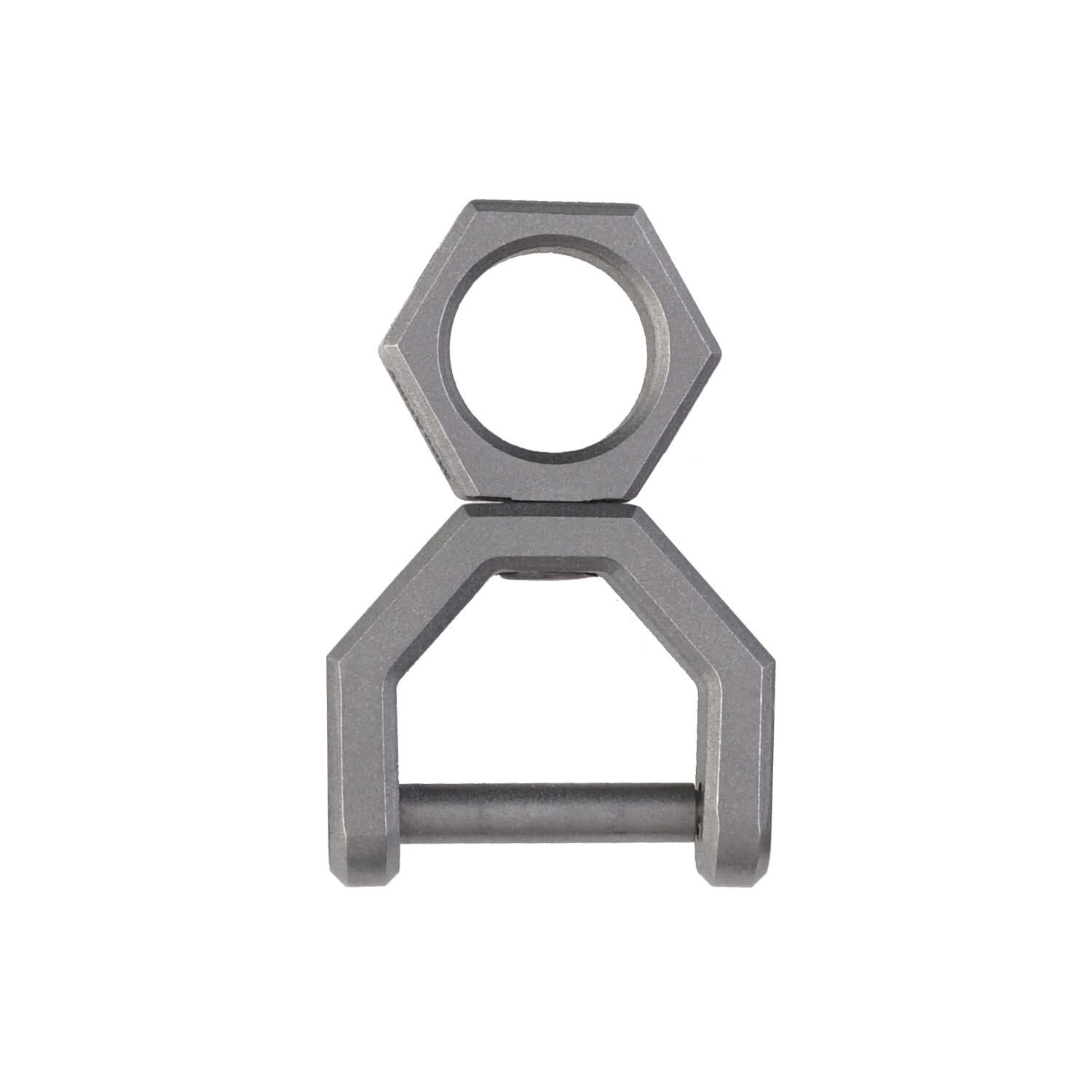MecArmy CH5-M TC4 Titanium Alloy Mini Tiny Rotatory D Shape Key ring-Sandblasted