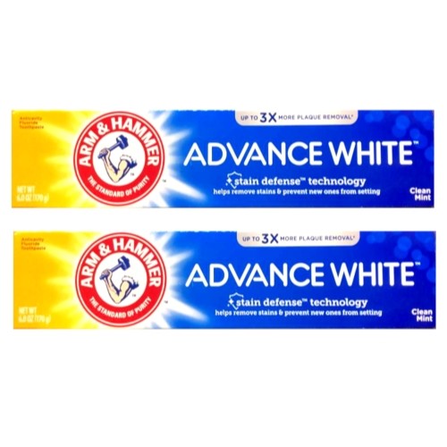 2 Pack Arm & Hammer Advance White Control Stain Defense Fresh Mint 6 Oz Each