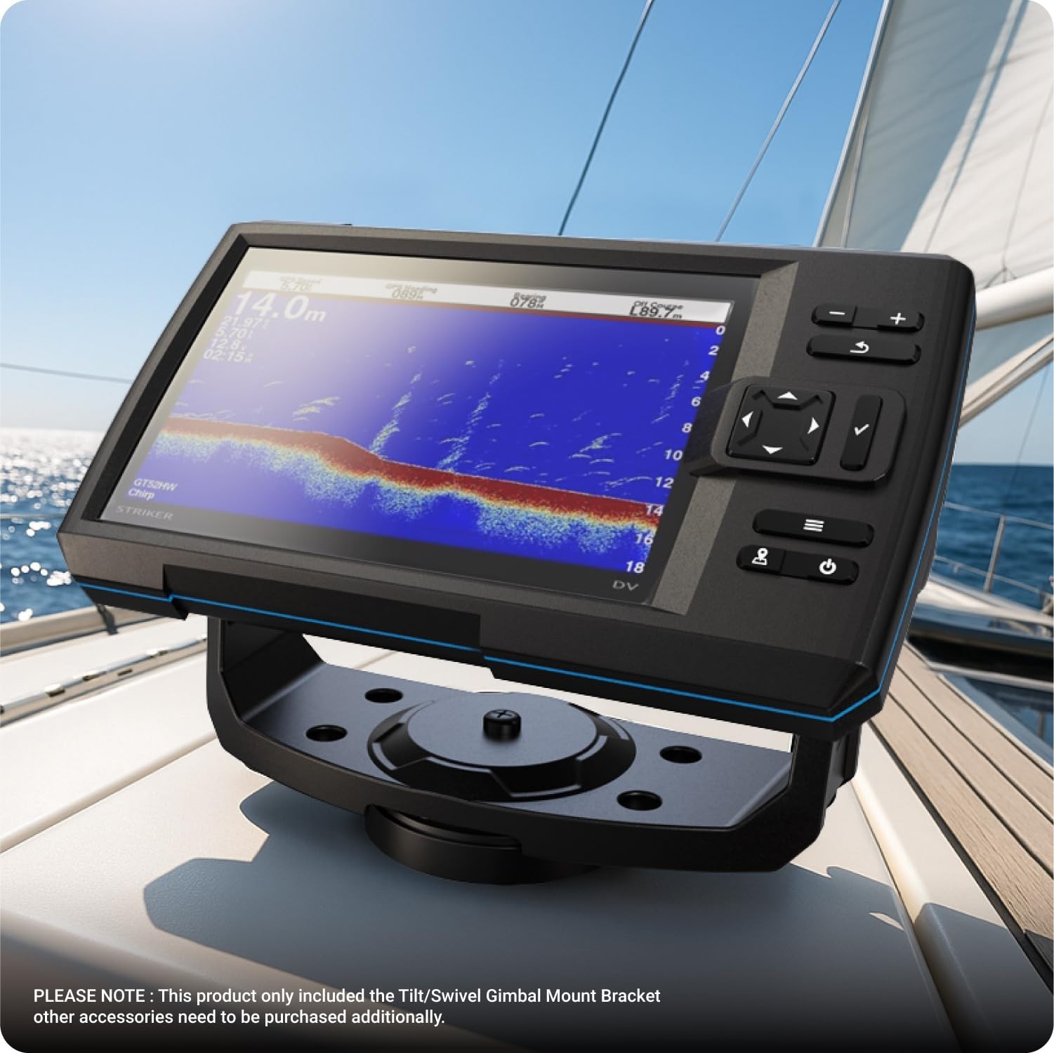 Fish Finder Mount Bracket with Tilt/Swivel Gimbal & Knobs for Garmin 5" 7" Model