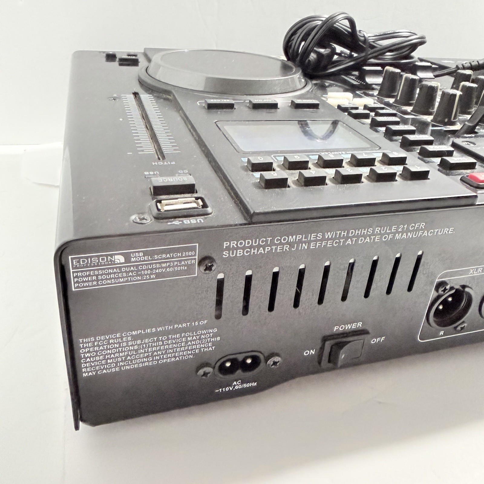 Edison Scratch 2500 MKIV Professional Dual CD USB MP3 DJ Audio Mixer UNTESTED