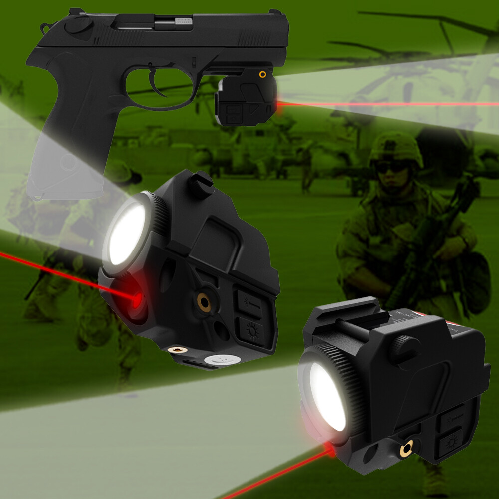 Laspur Compact RED Laser Sight Flashlight Light Combo, Magnetic Touch Recharge