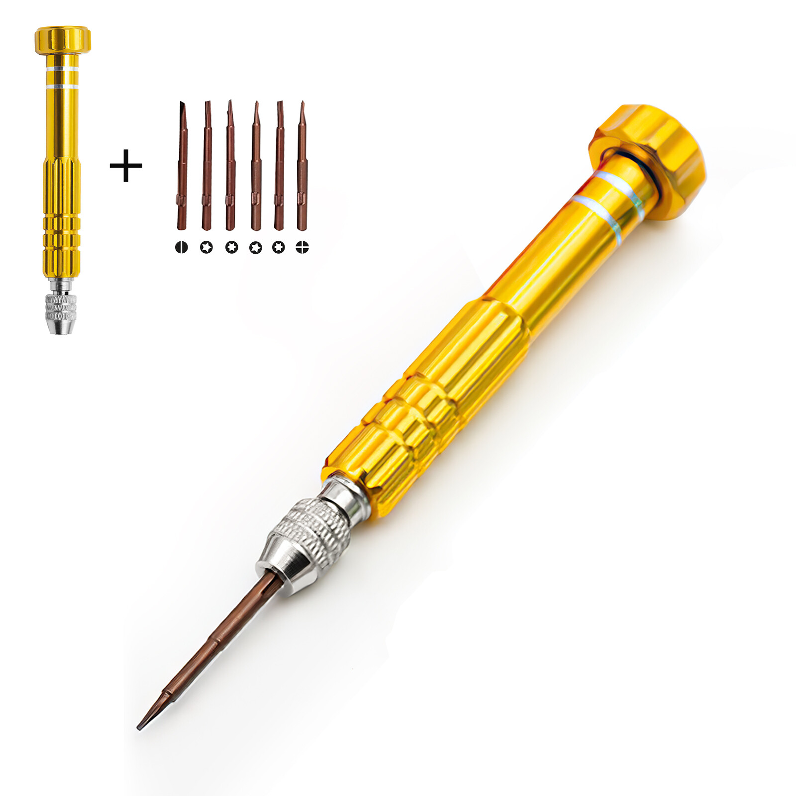 6 in 1 Precision Screwdriver Repair Kit Set For Watch Phone Macbook Tool Yellow