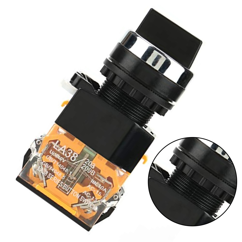 Rotary Selector LA38-11BX2 22mm Mount 2 Position 10A 220V Flame Retardant