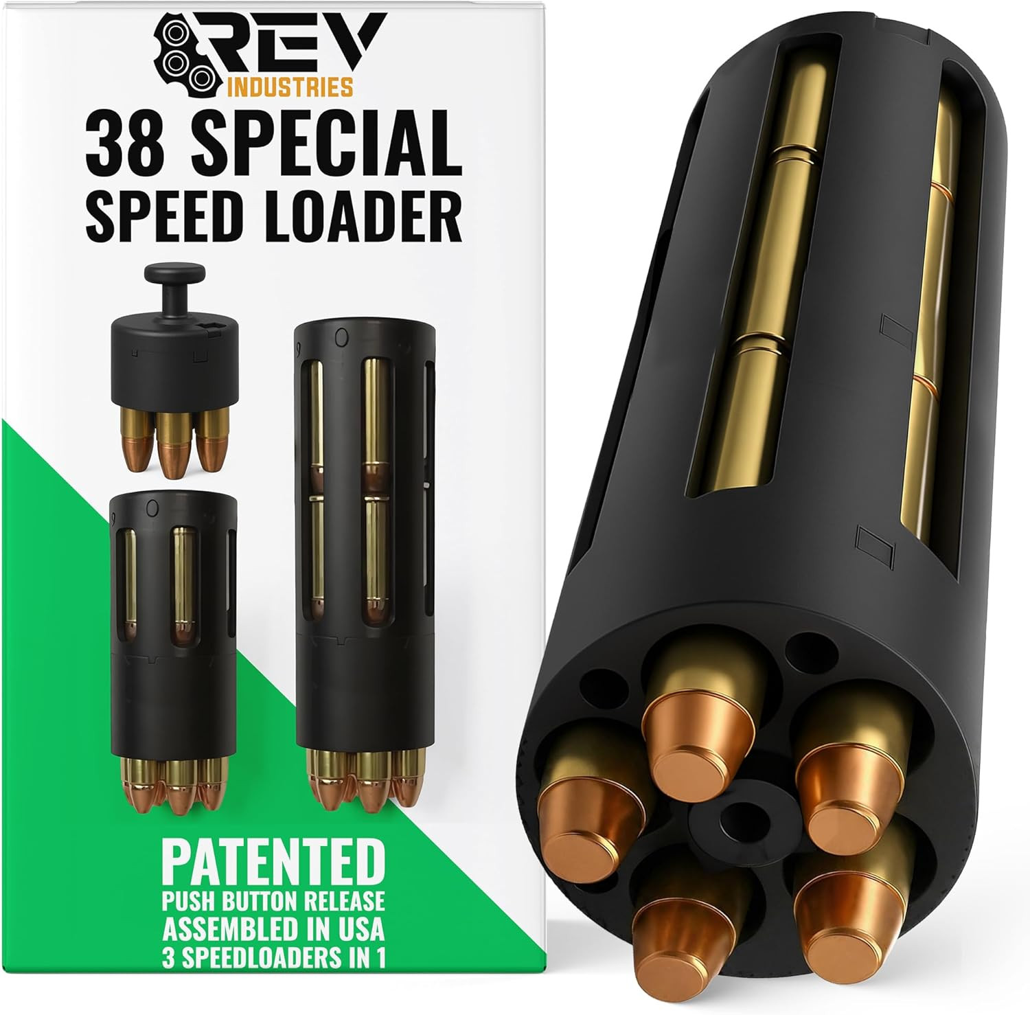 38 Special Speed Loader - 357 Magnum Speedloader for 5 Shot Revolvers, 15 round