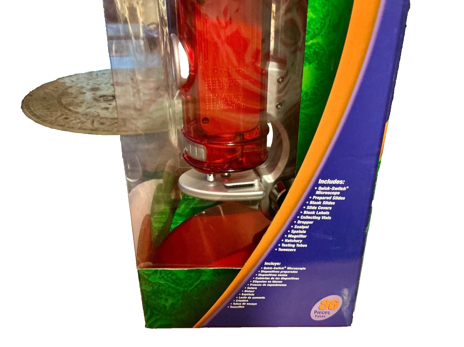 Edu-science quick switch microscope uses 3 AA batteries new top quality