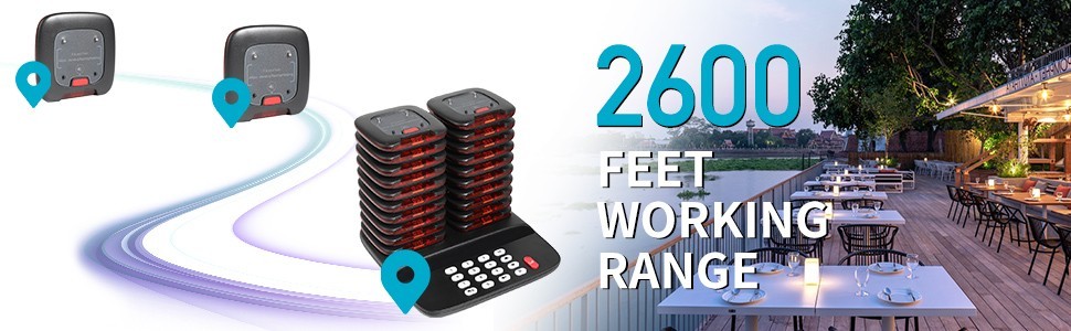 AGJ Restaurant Pager System Wireless Calling System 20 Pagers Beeper Buzzer Gues
